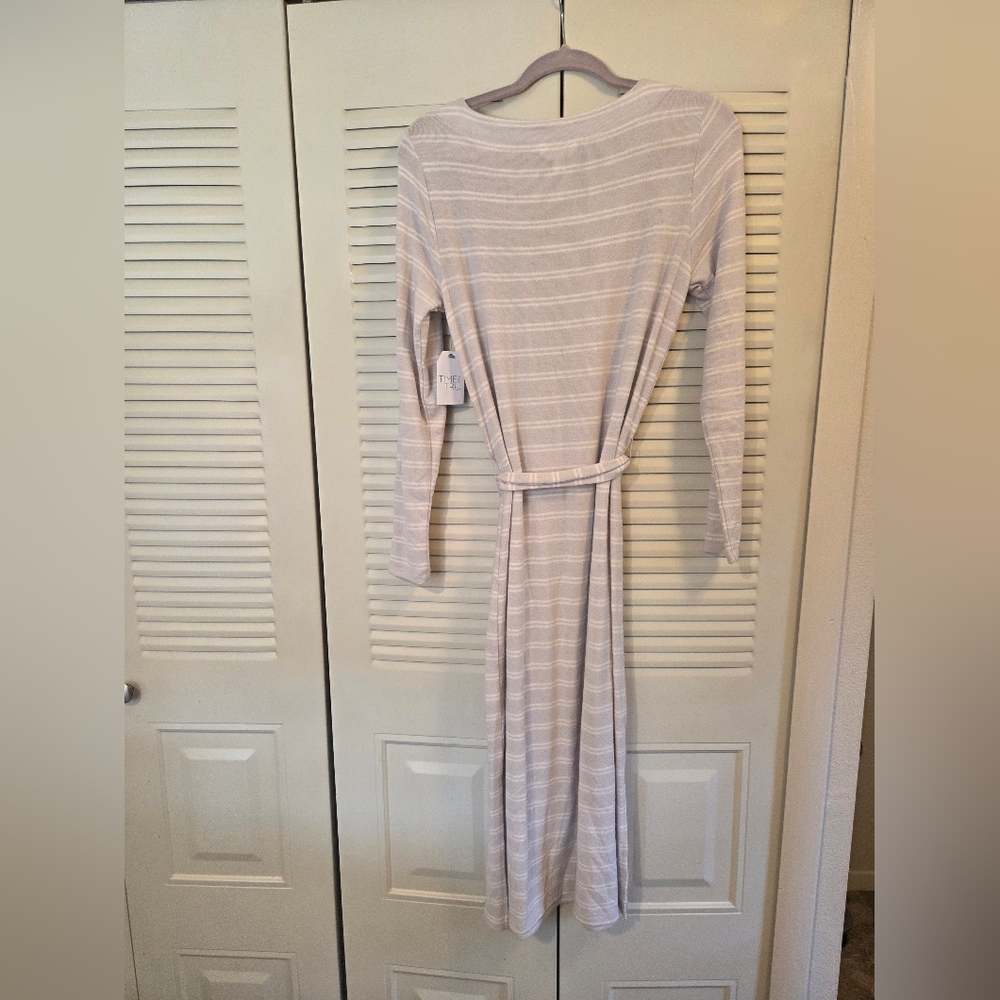 Time and Tru Striped Cream Midi Sweater Dress